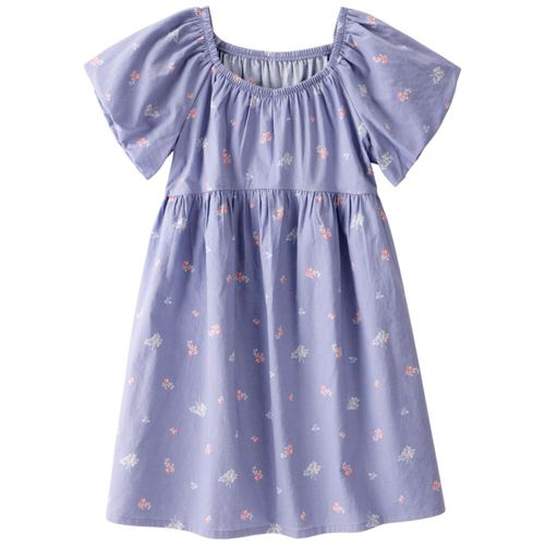 Vestido celeste con estampado para niña