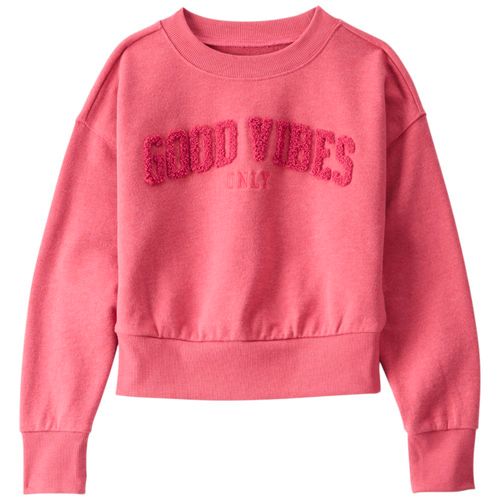 Sudadera rosada con bordado para niña