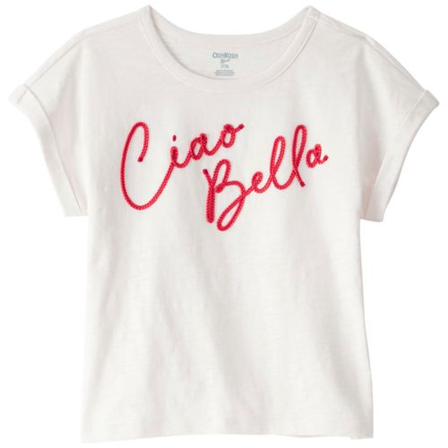 Blusa blanca con bordado para niña