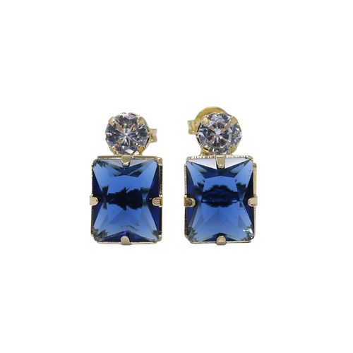 Aretes cortos de enchape de oro para mujer