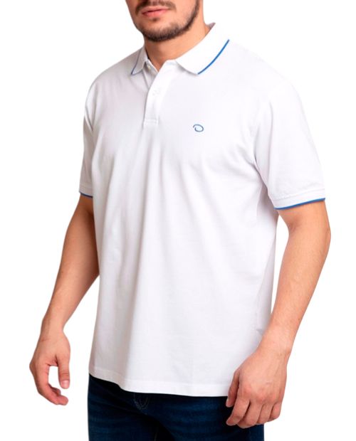 Camisa polo Oscar de la Renta blanca sólida para hombre