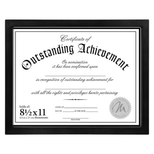 Portarretrato negro Malden de madera para documento 22x28 cm