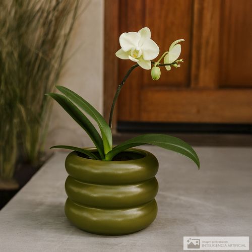 Florero de cerámica circular 12.2xx9.3 cm