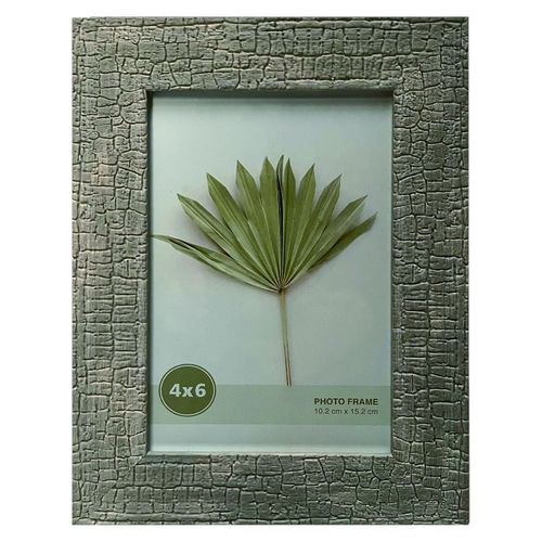 Portarretrato de MDF con textura color gris 14.6x19.6x1.6 cm
