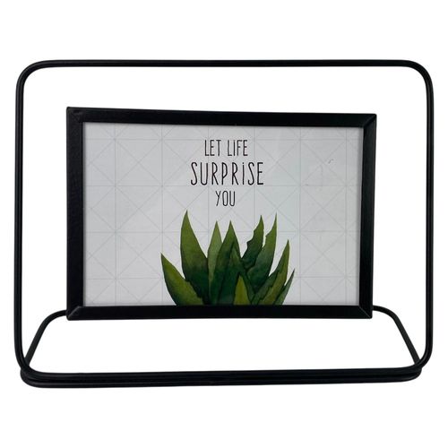 Marco de fotos de metal negro 15x20,5x7 cm