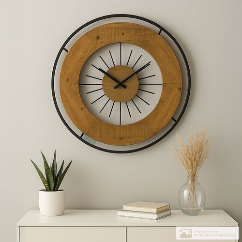 Reloj de metal para pared 60x4 cm