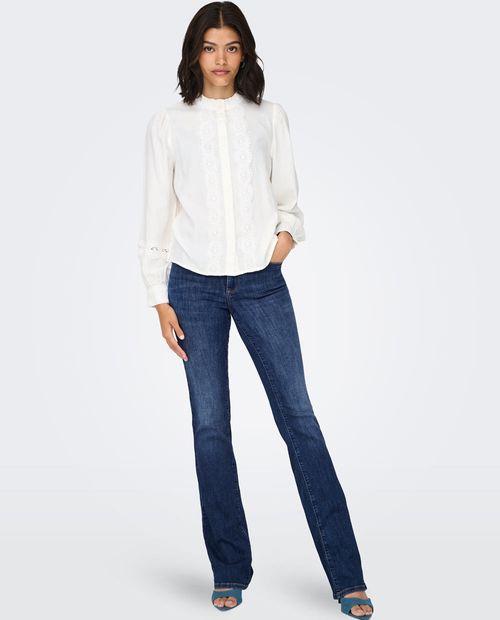 Jeans Only flare azul largo 30" de cintura alta para mujer