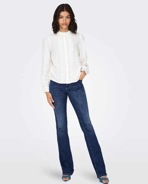 Jeans Only flare azul largo 32" de cintura alta para mujer