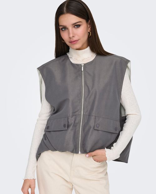 Blusa Only casual gris sin mangas para mujer