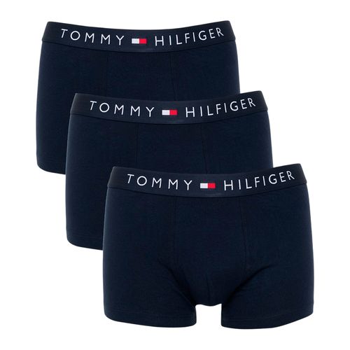 Pack de 3 boxers trunk Tommy Hilfiger azul navy sólidos para hombre