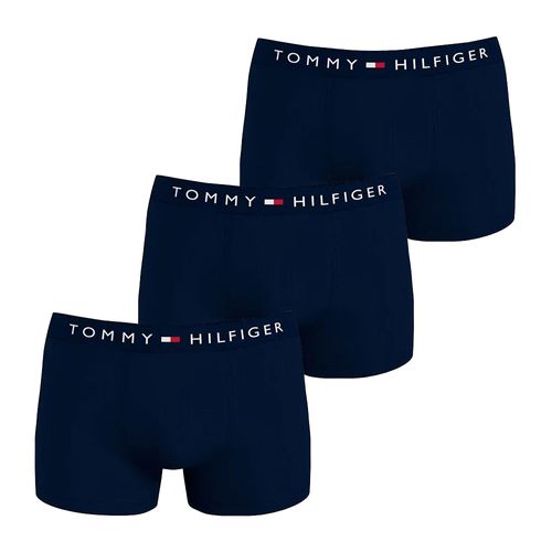 Pack de 3 boxers trunk Tommy Hilfiger azul navy sólidos para hombre