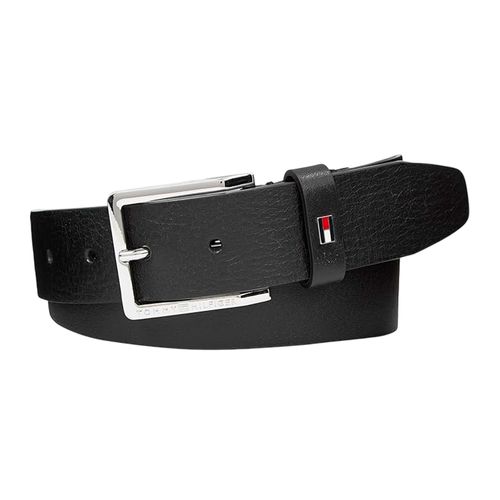 Cinturón Tommy Hilfiger negro texturizado para hombre