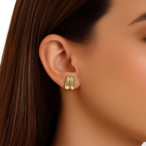 Argollas de brass con baño de oro para mujer