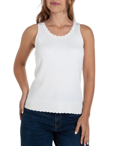 Blusa Cable and Gauge formal sin mangas para mujer