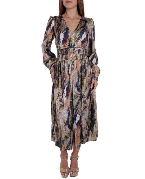 Vestido Julian And Jordan midi estampado manga larga para mujer