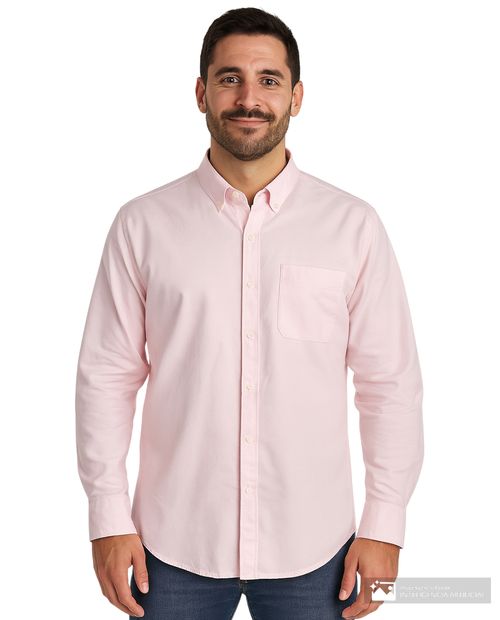 Camisa casual Gents rosada sólida para hombre