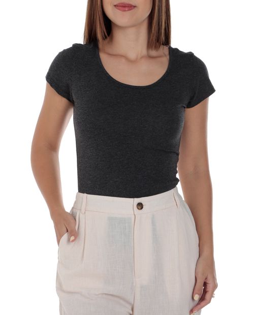 Blusa Active Basic bodysuit gris manga corta para mujer