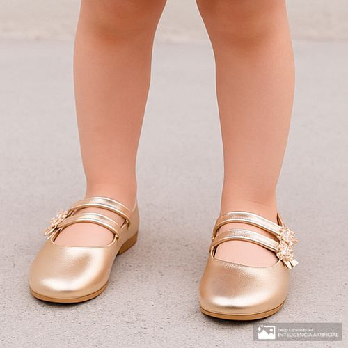 Zapato casual ballerina Orange color oro rosa para niña