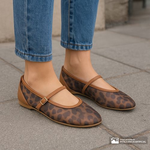 Zapato casual mary jane Unexpected color café para mujer