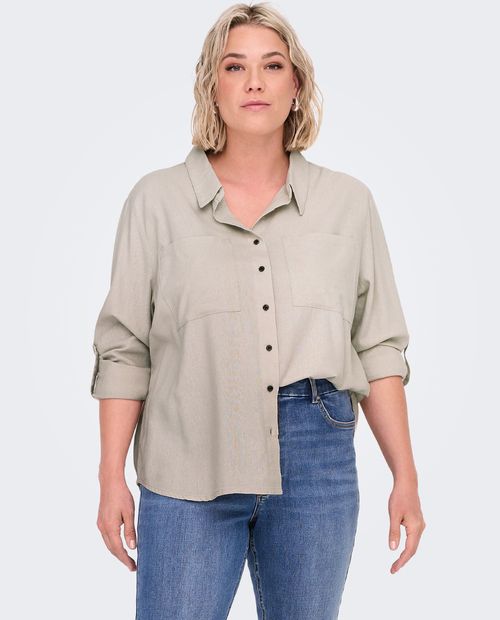 Blusa Only Carmakoma camisera mangas largas para mujer