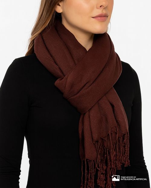 Bufanda color café pashmina para mujer
