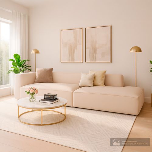 Sofá seccional beige