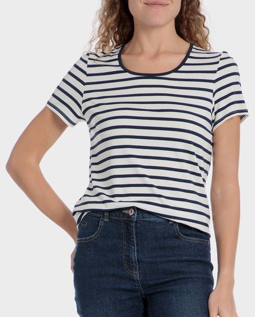 Camiseta Punt Roma rayada manga corta para mujer