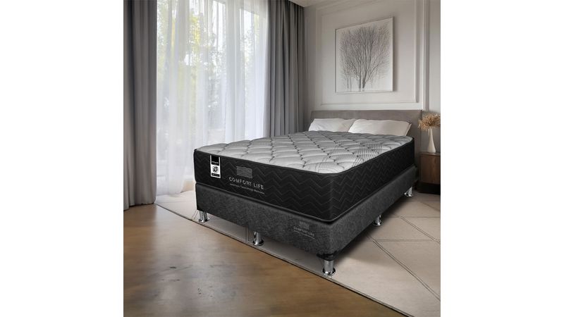 ★CAMAFORCE★IGT X LEG LONG BLACK★IGT Cama Comfort Life Black Orthopedica confort firme base 2 en 1