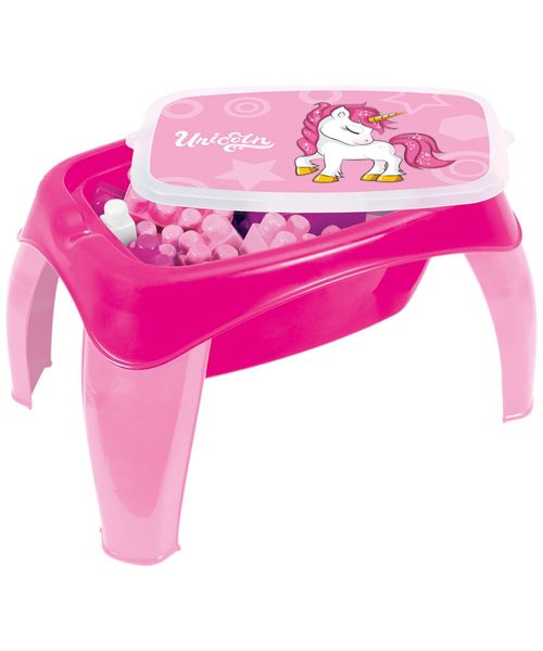 Dolu mesa de actividades de unicornio con 30 piezas de bloques gigantes