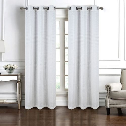 Cortina jacquard con ojales, 137 x 213 cm