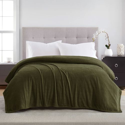 Frazada jacquard herringbone de poliéster 229x229 cm