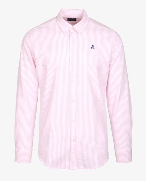 Camisa oxford Scalpers regular fit bicolor rayada para hombre