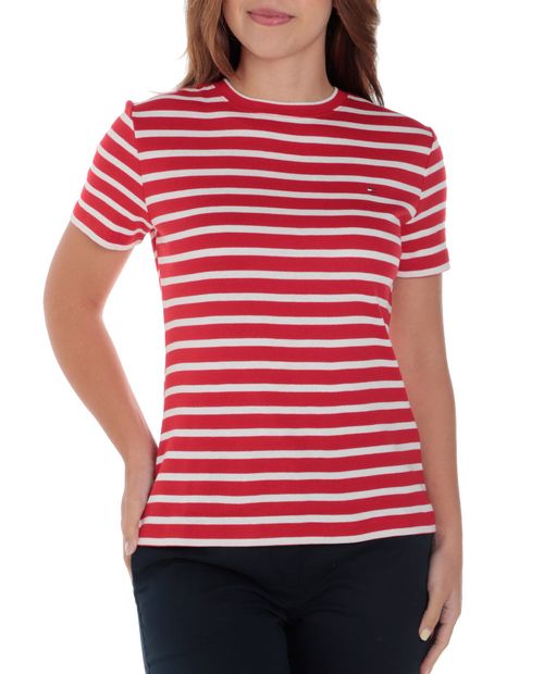 Camiseta Tommy Hilfiger rayada manga corta para mujer