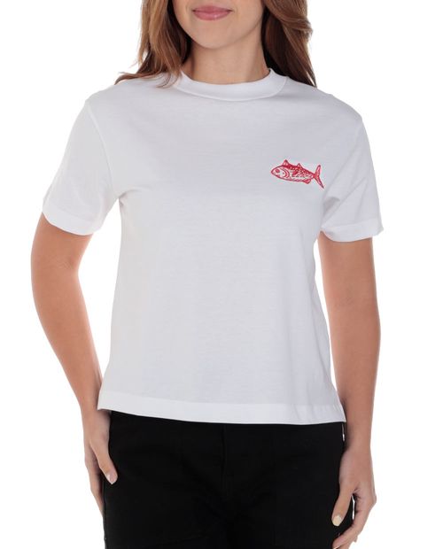 Camiseta Orange estampada de "Underwater daydream" manga corta para mujer