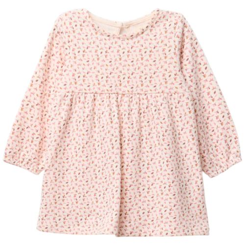 Vestido beige con estampado para bebé niña