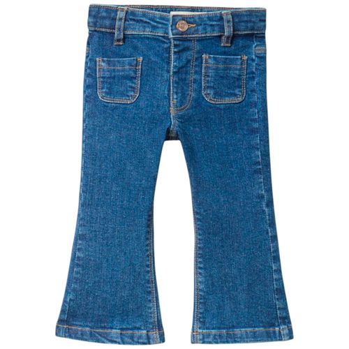 Jeans azul sólido para bebé niña
