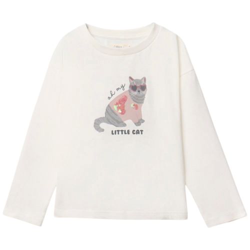 Blusa blanca con estampado para niña