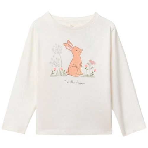 Blusa blanca con estampado para niña