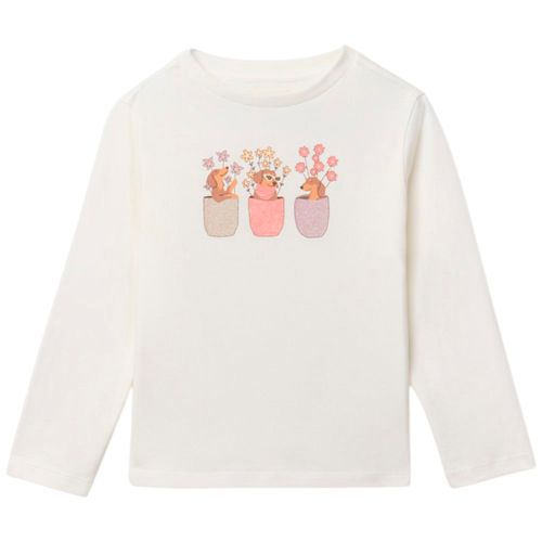 Blusa blanca con estampado para niña