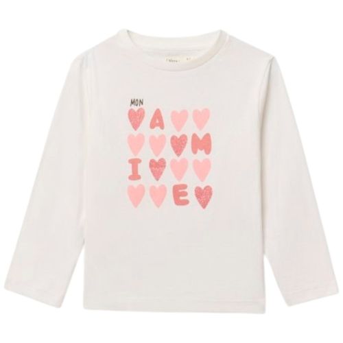 Blusa blanca con estampado para niña