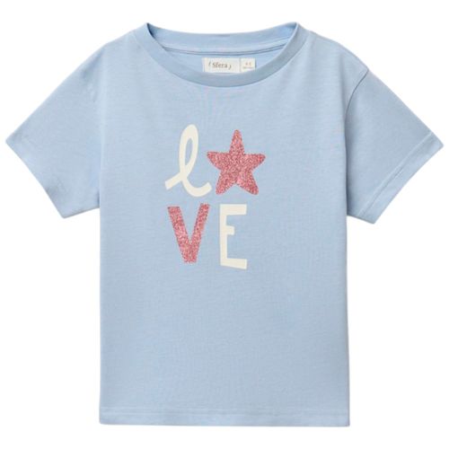 Blusa celeste con estampado para niña