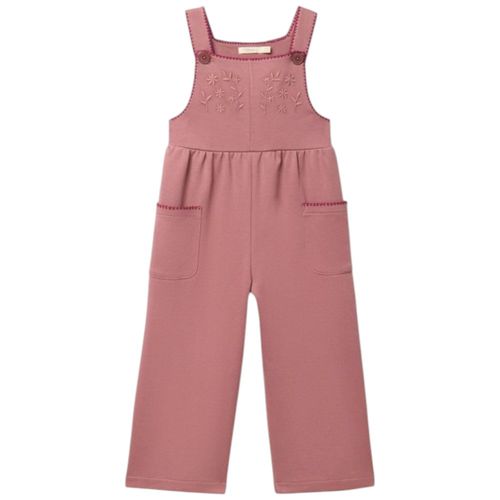 Jumpsuit rosado con bordado para niña