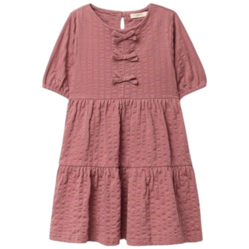 Vestido morado con textura para niña