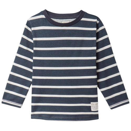 Camiseta bicolor a rayas para niño