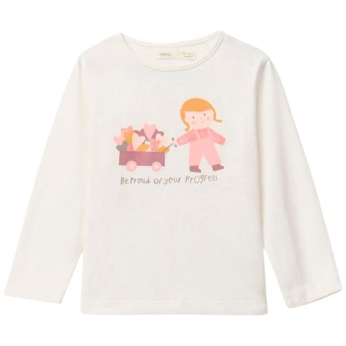 Blusa blanca con estampado para bebé niña