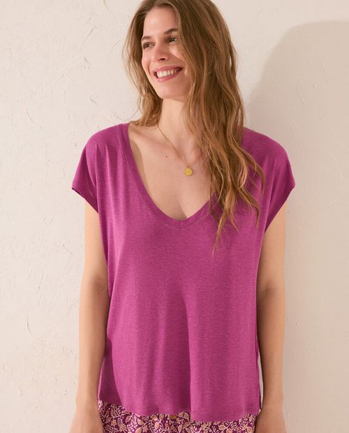 Camiseta de pijama Women Secret morada para mujer