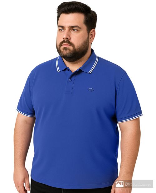Camisa polo Oscar de la Renta tailored fit azul sólida para hombre
