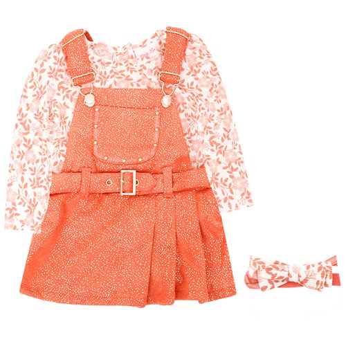 Conjunto de 3 piezas bicolor con estampado para bebé niña