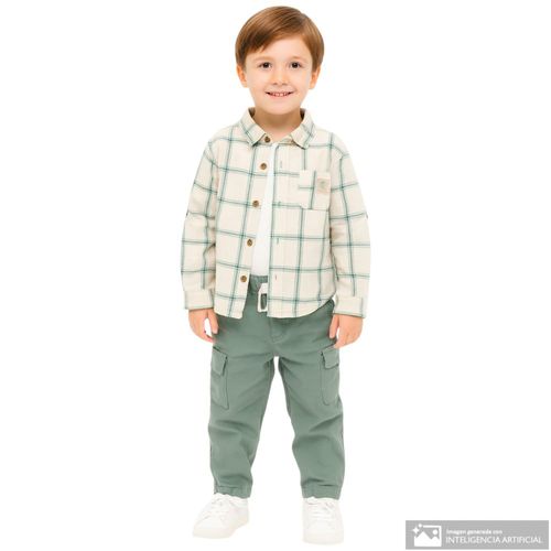Conjunto de 2 piezas bicolor a cuadros para bebé niño