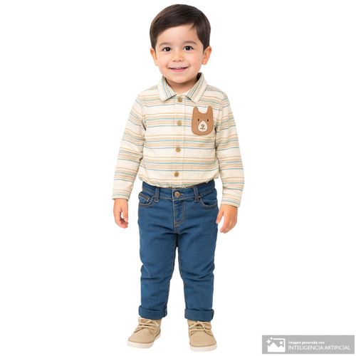 Conjunto de 2 piezas bicolor a rayas para bebé niño
